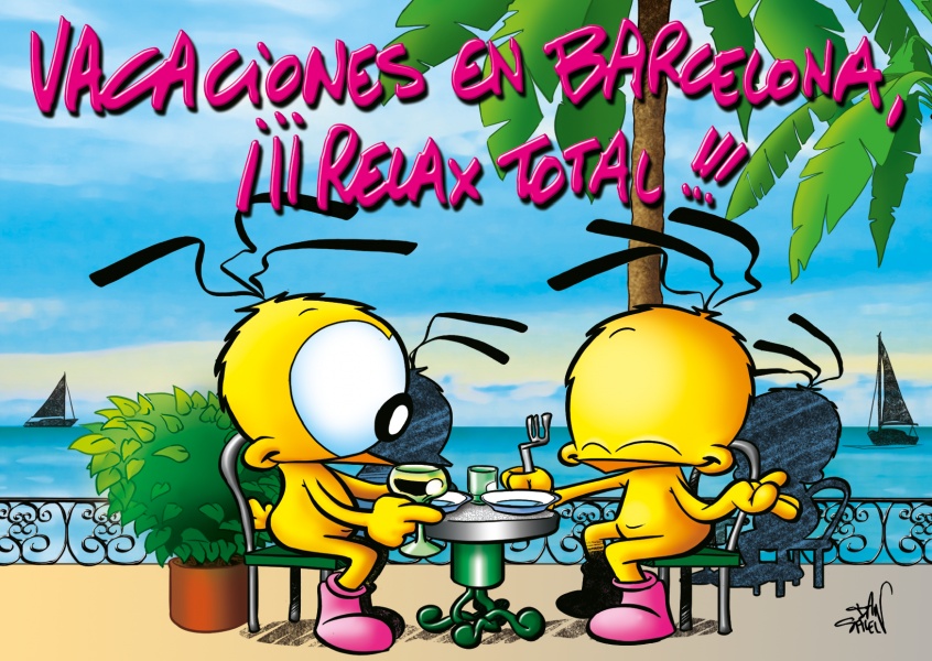 Le Piaf Cartoon Vacaciones en Barcelone