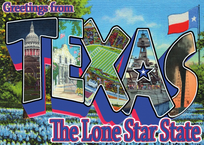 Texas design vintage carte de voeux