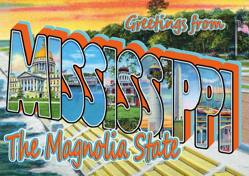 Mississippi Vintage Tarjeta De Felicitación