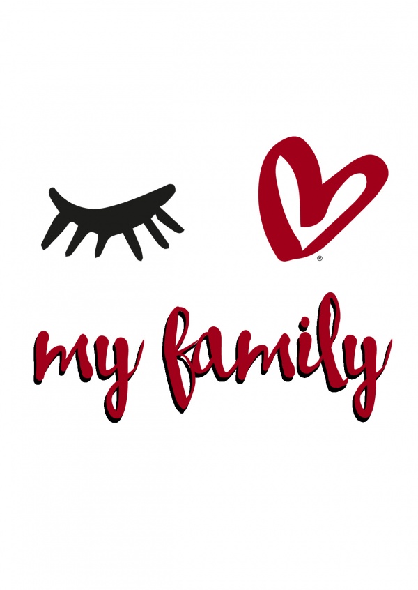 Eye-love my family schwarz, rot und weiß