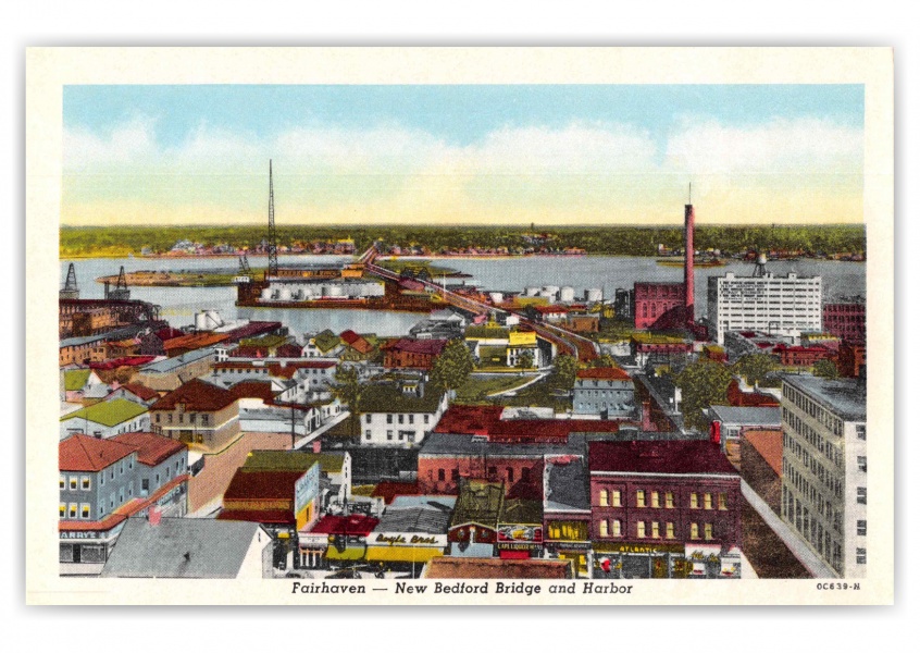 Fairhaven Massachusetts New Bedford Bridge and Harbor