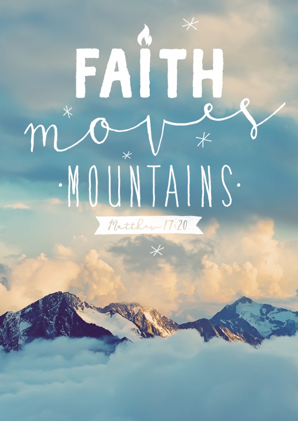 postcard Faith moves mountains