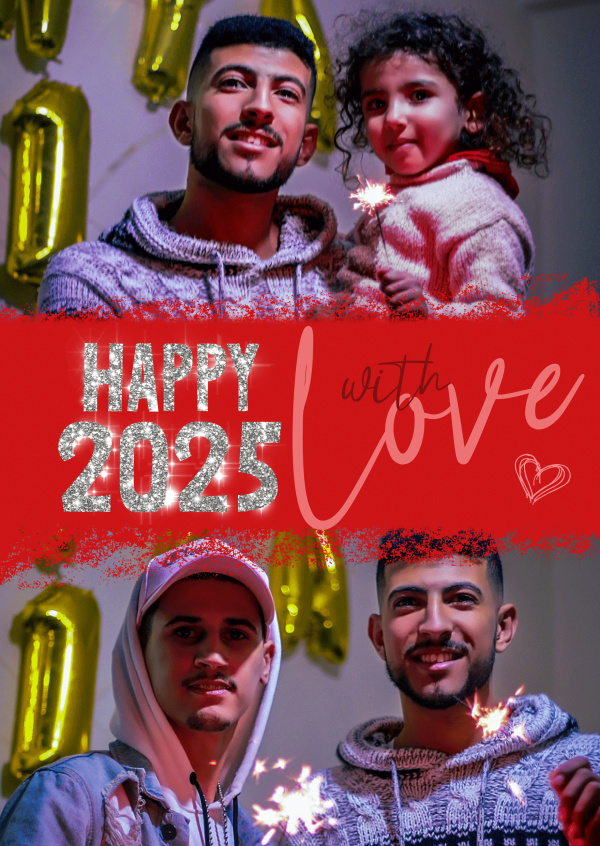 cartão de felicitações Feliz 2025 com amor