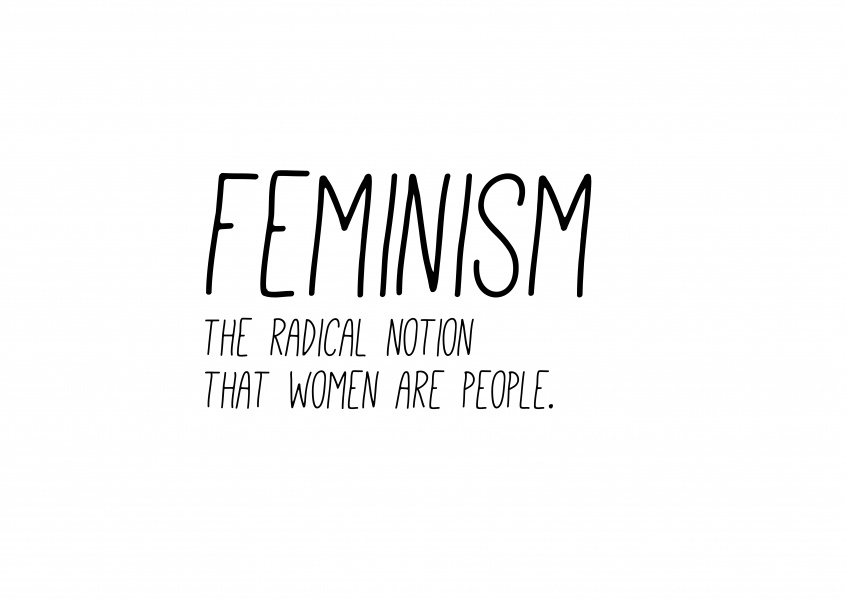 weiße karte mit Feminismus Definition