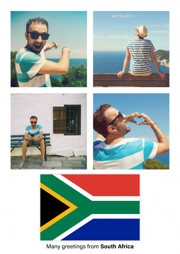 Cartão-postal com a bandeira de Salomão África do Sul