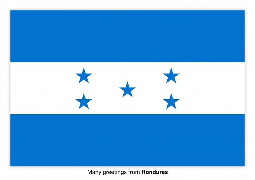 Cartão-postal com a bandeira de Honduras