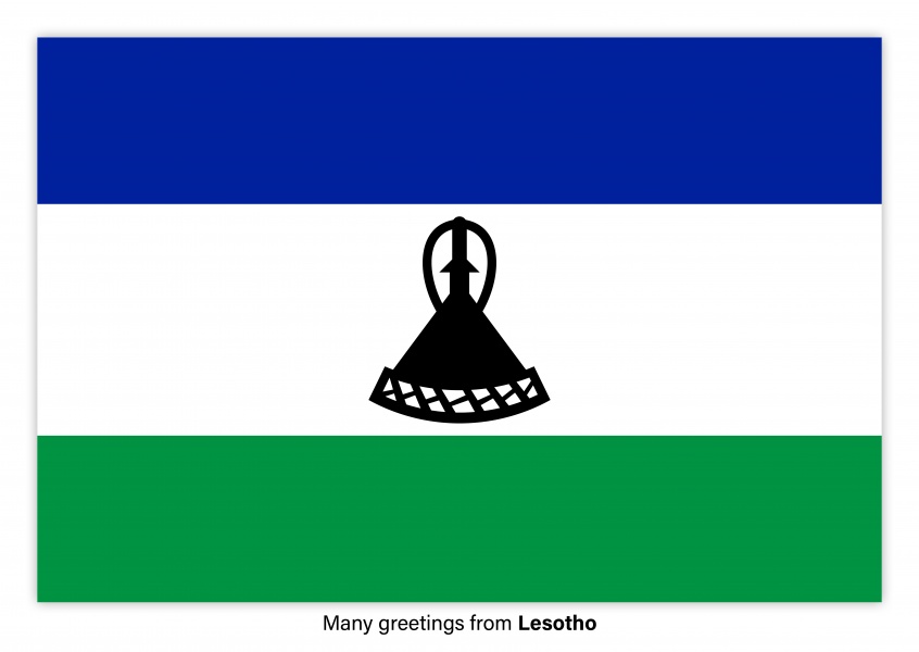 Cartão-postal com a bandeira do Lesotho