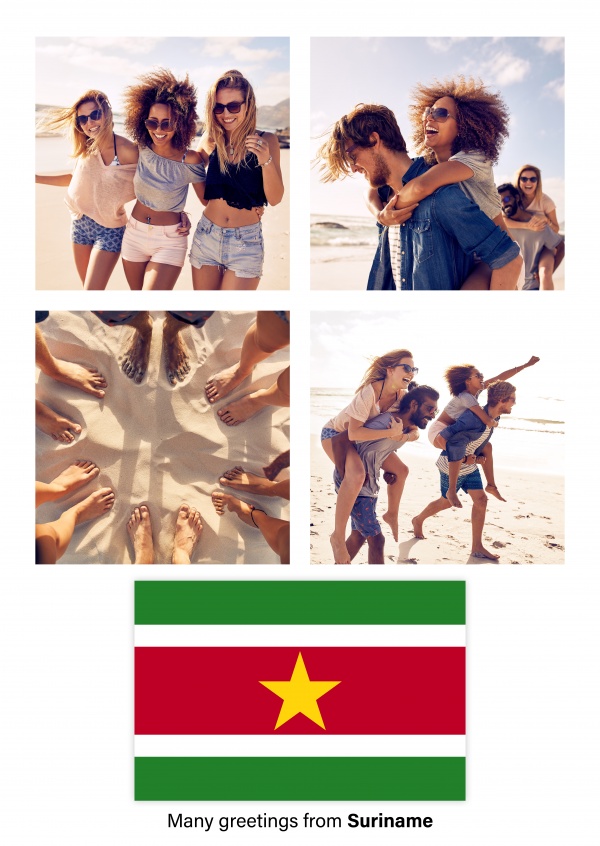 Cartão-postal com a bandeira do Suriname