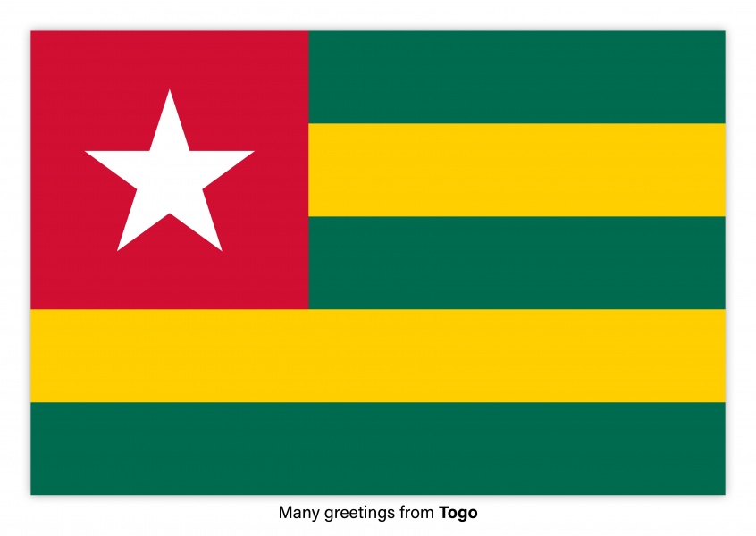 Cartão-postal com a bandeira do Togo