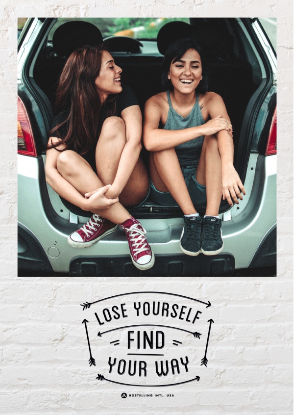 HI USA Lose yourself, find your way Spruch