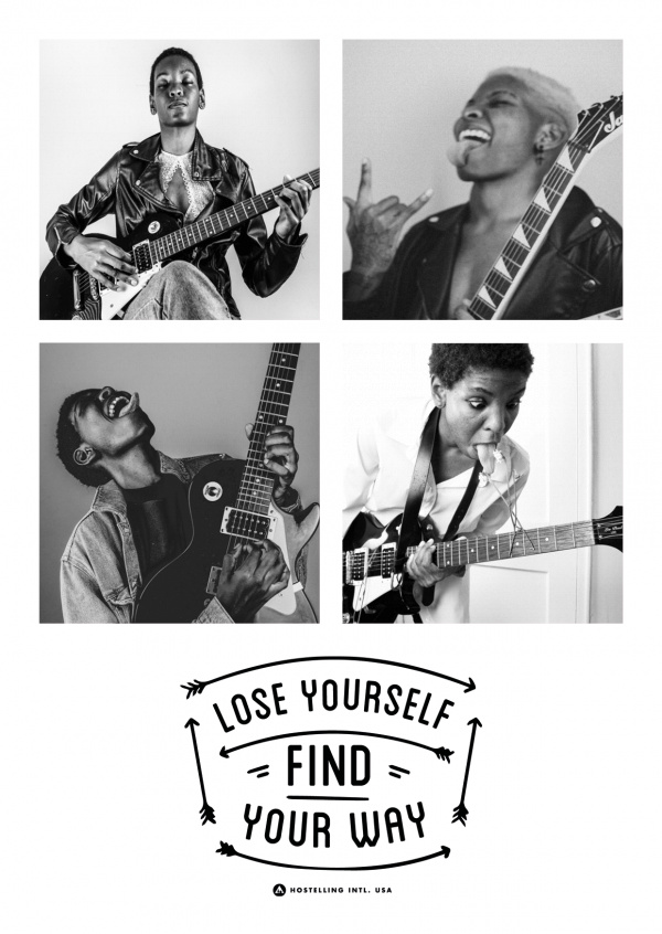 HI USA Lose yourself, find your way Spruch