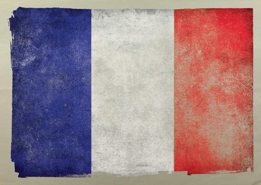 Postcard with flag of france