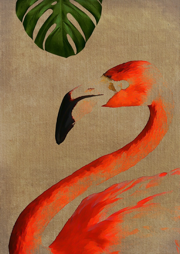 Kubisitka noch ein Flamingo mit Blatt
