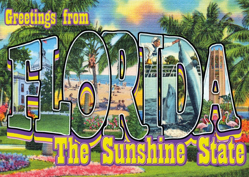 Florida vintage tarjeta de felicitación
