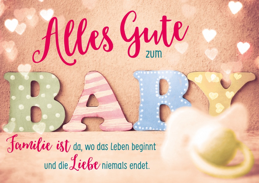 Alles Gute zum Baby Baby & Familie Echte Postkarten online versenden