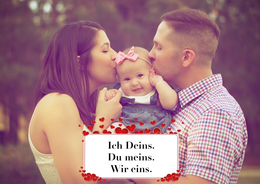 rote Herzen weißes Schild