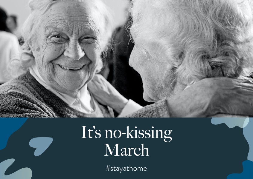 cartão-postal dizendo Que há-de beijar Março