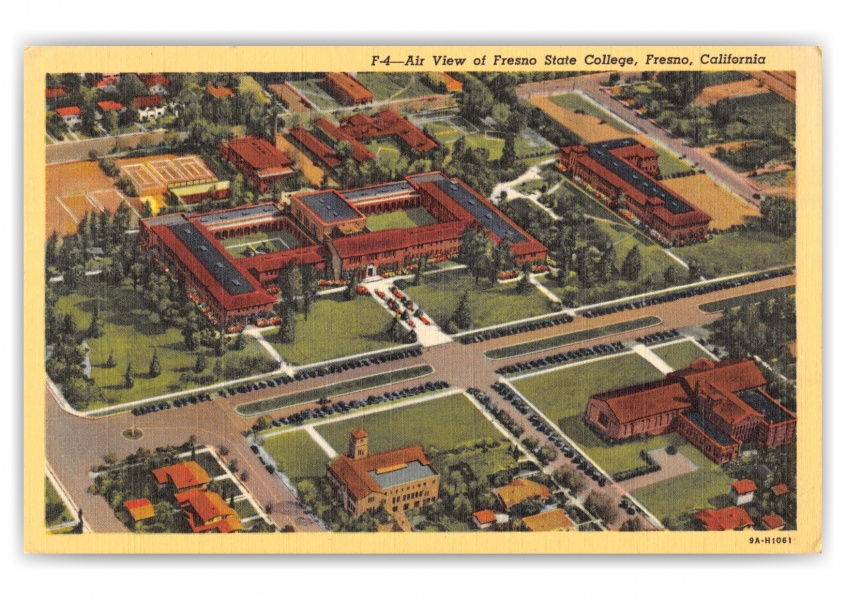 Fresno, California, air view of Fresno State College