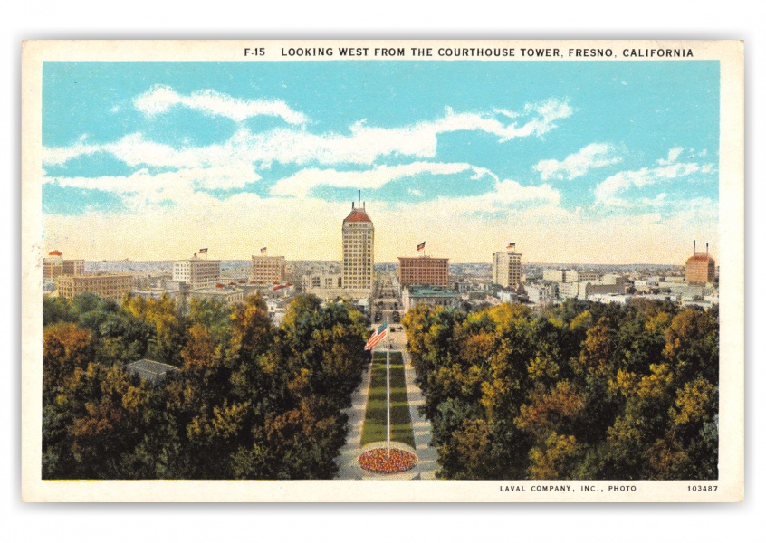 Fresno, California looking west from Courthouse Tower