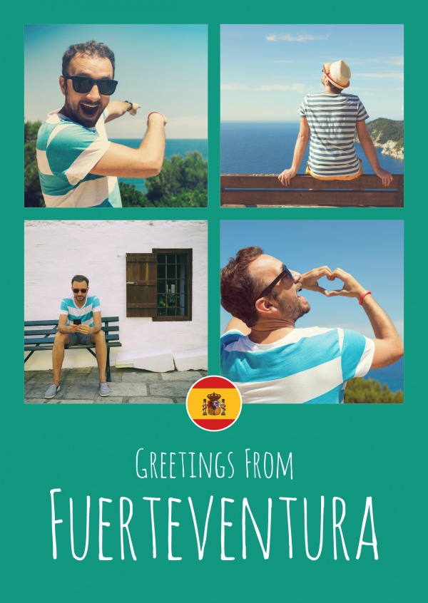tarjeta de felicitación Saludos desde Fuerteventura