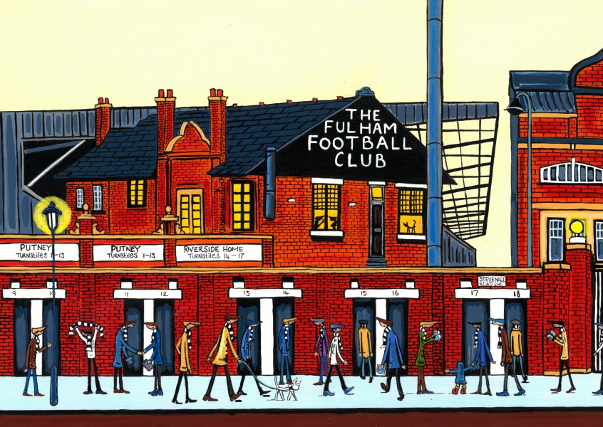 Ilustración Del Sur De Londres, El Artista Dan El Fulham Football Club