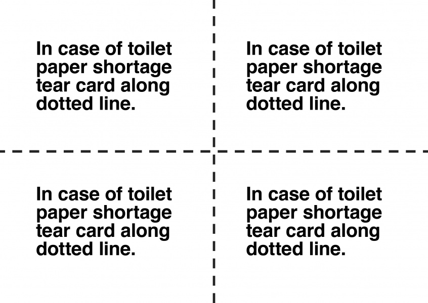 postcard Toilet paper shortage