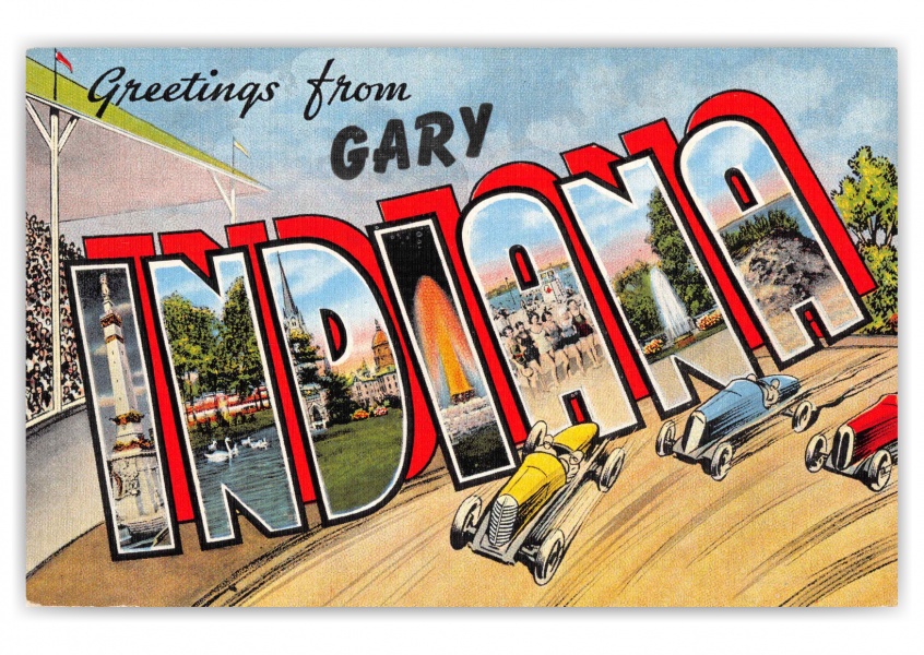 Greetings From Gary Indiana 2" X 3" Fridge Magnet. 