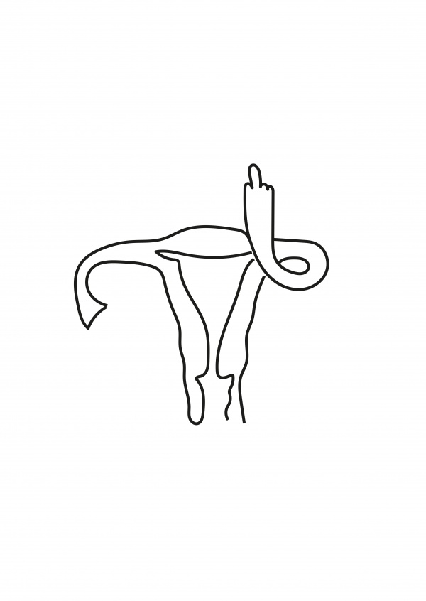 Gebärmutter Mittelfinger Illustration