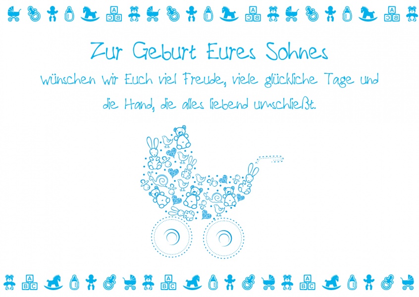 Zur Geburt Eures Sohnes  Baby & Familienkarten ����  Echte Postkarten online versenden