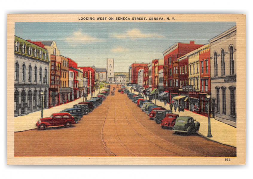 Geneva, New York, Looking west on Seneca Street