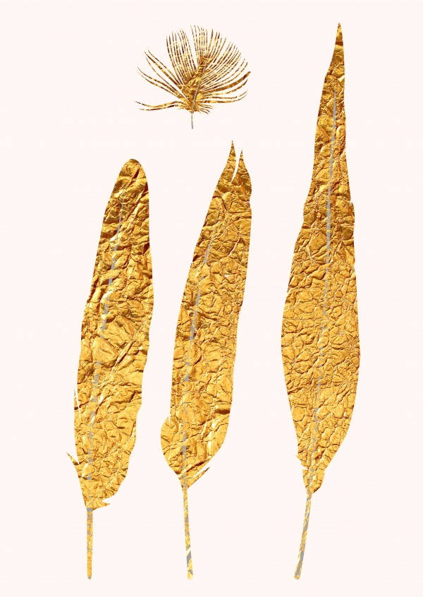and again and again, more golden Kubistika feathers