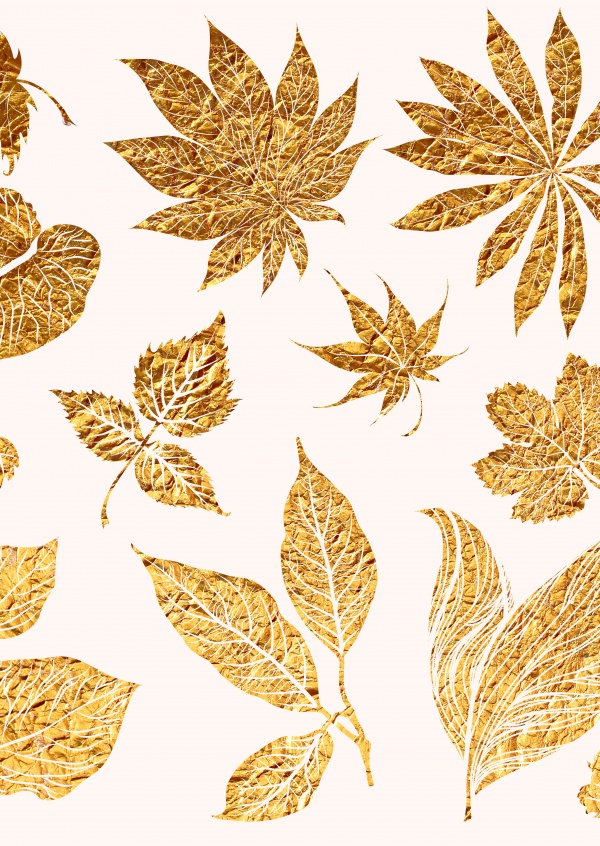 Kubistika golden tree leaves