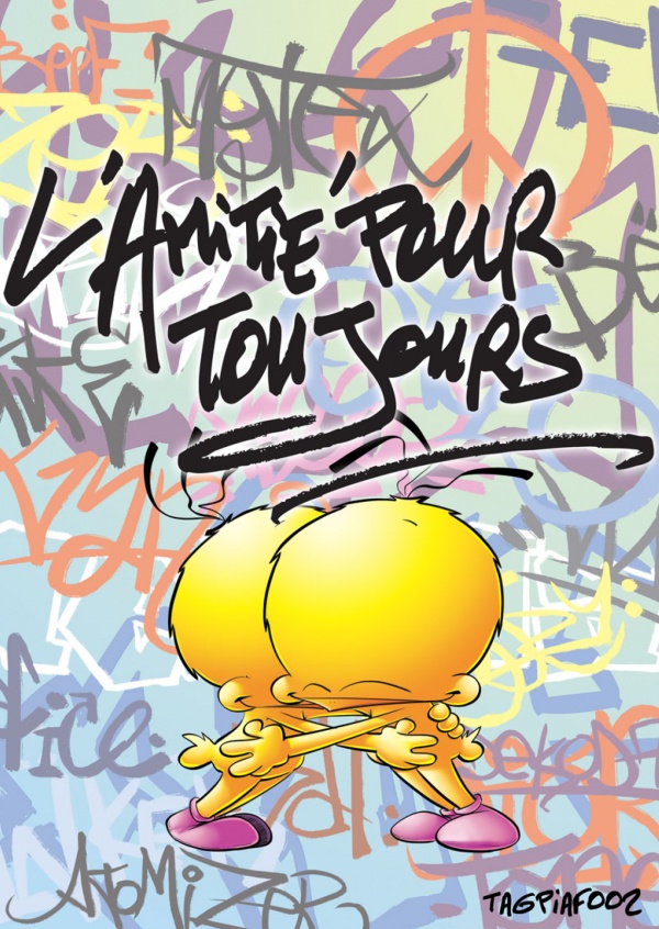 Le Piaf Spruch Graffiti tag carte d'amour