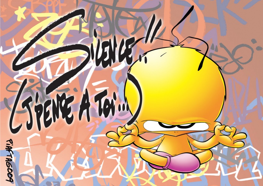 Le Piaf preventivo Graffiti tag Silcence je pense a toi