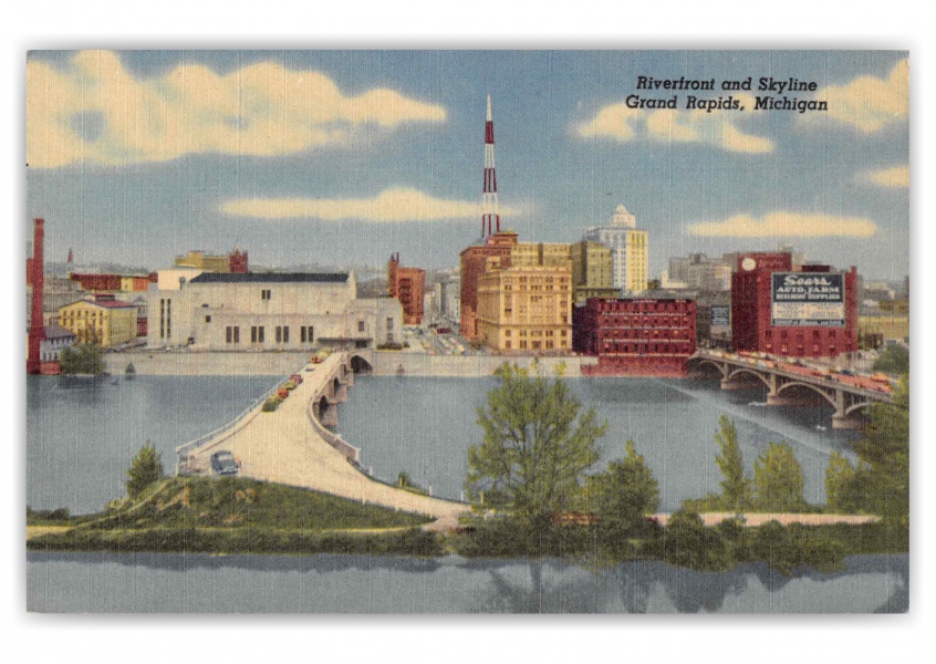 Grand Rapids Michigan Riverfront and Skyline