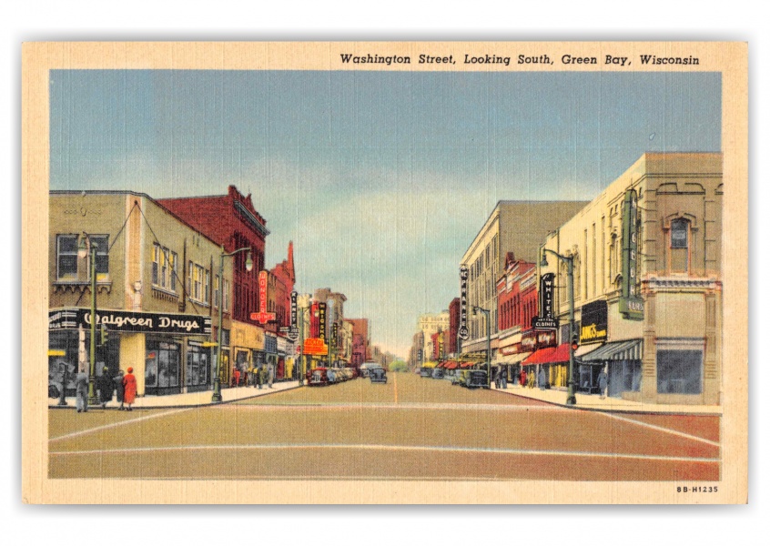 Green Bay Wisconsin Washington Street Looking South