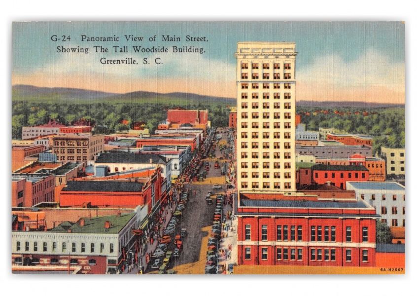 Greenville, South Carolina, panoramic view of Main Street