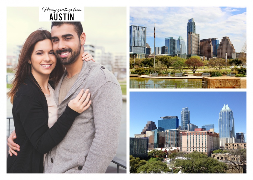 Many greetings from Austin Vacation Cards & Quotes 🗺️🏖️📸 Send real