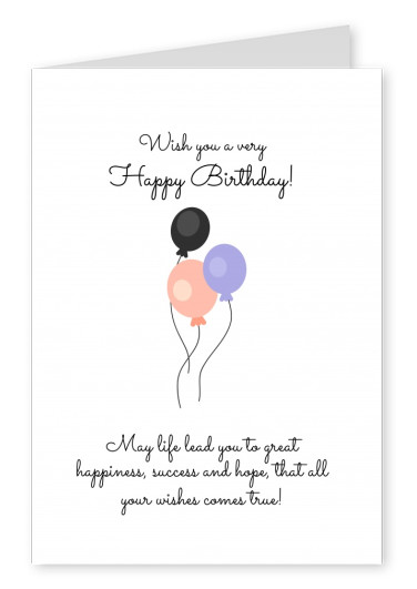 cartão com birthdaywishes e balões