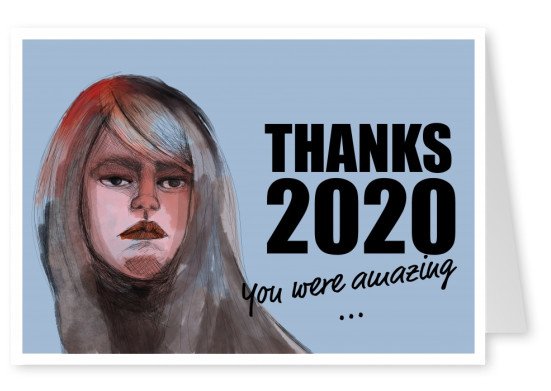 Sandra Schunn art postcard Sandra Schunn Thanks 2020