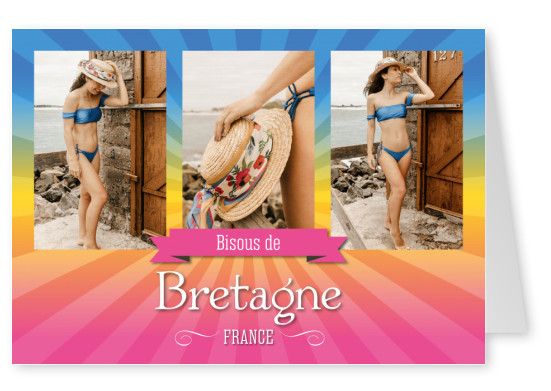 carte postale Bisous de Bretagne