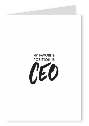 Mijn favoriete positie is CEO