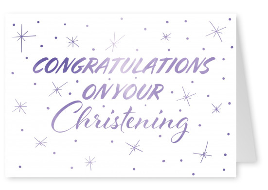Christening congratulation card blue and white