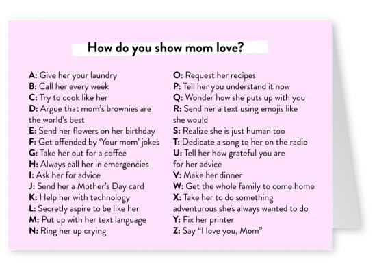 How do you show mom love?