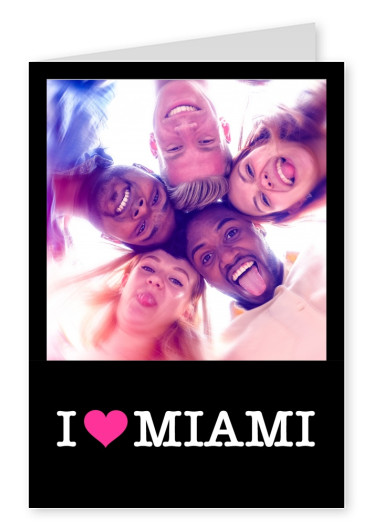 I love Miami pink heart on black