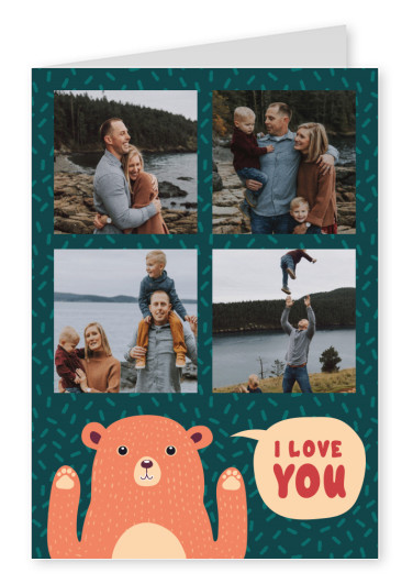 I love you card with a bear