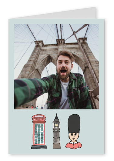 template with illustrated pictures from London