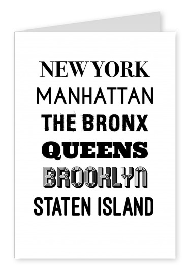 new york quote words postcard