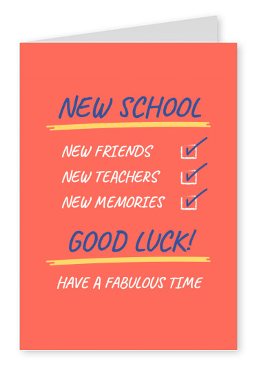 New school - Good luck!