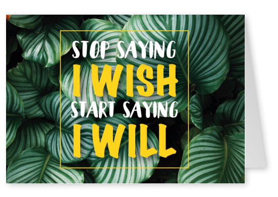 Stop Saying I Wish. Start Saying I will.
